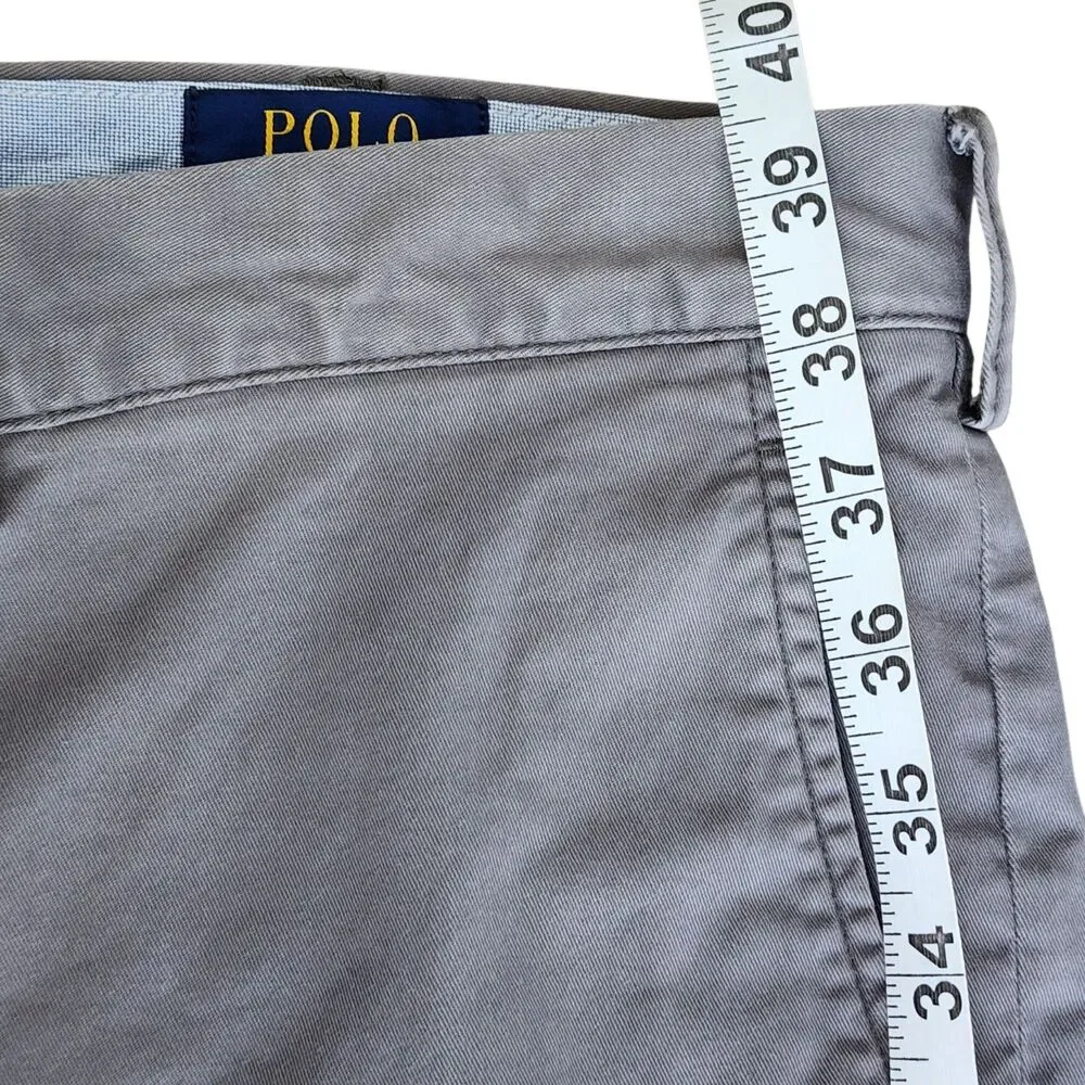 Polo Ralph Lauren Chino Pants 38x30 Straight Fit Stretch Twill Cotton Gray Men's